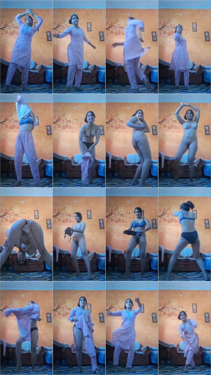 Desi girl strips naked and records a nude dance video