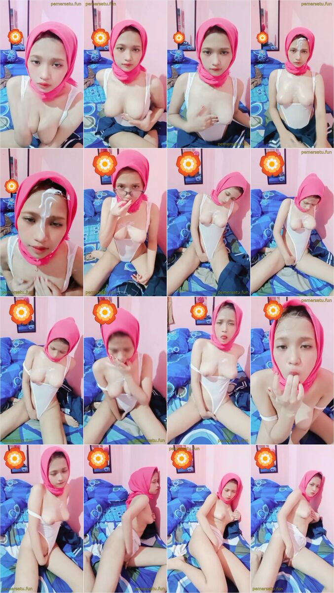 kompilasi miss sherly abg 18yo pakai hijab pink