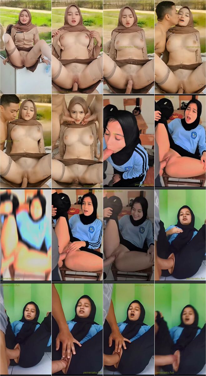 hijab pramuka cakep 18yo dientot dihalaman sekolah