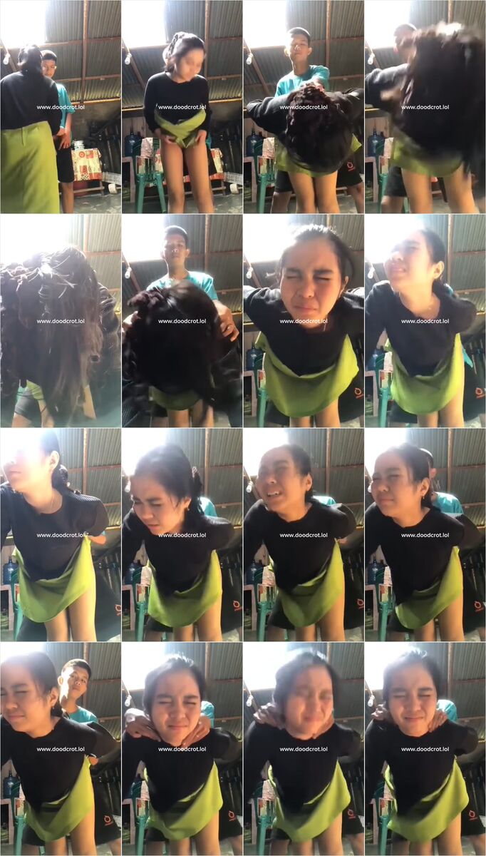 Ceweknya menahan sakit dientot berdiri