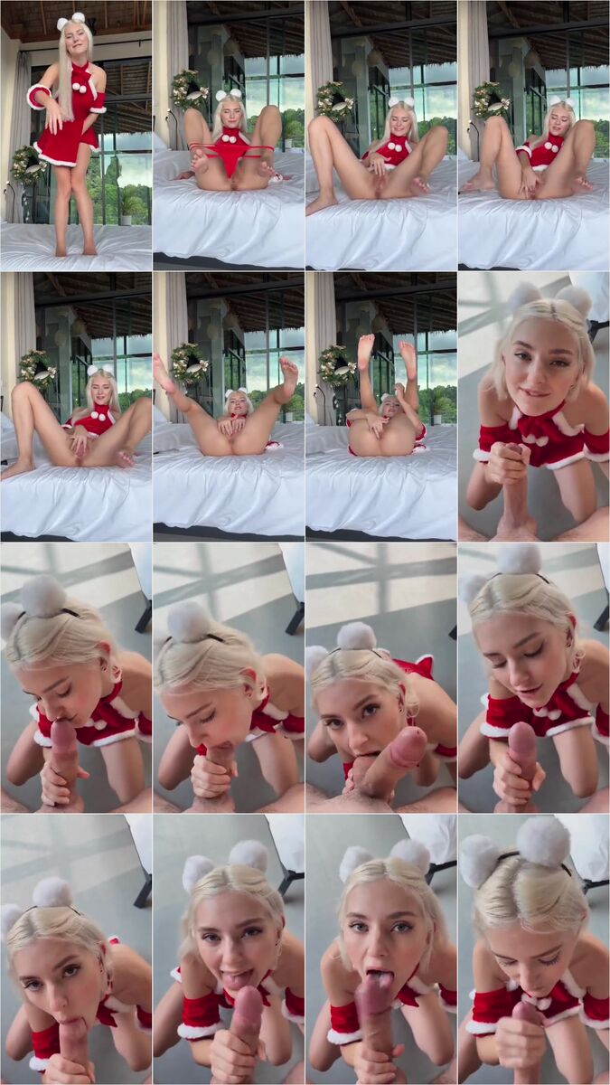 Eva Elfie POV Christmas Dress Blowjob – OnlyFans Leaked Video