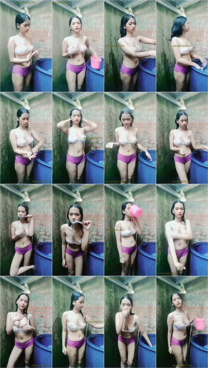 miss sherly hijab cakep mandi sambil joget pakai baju