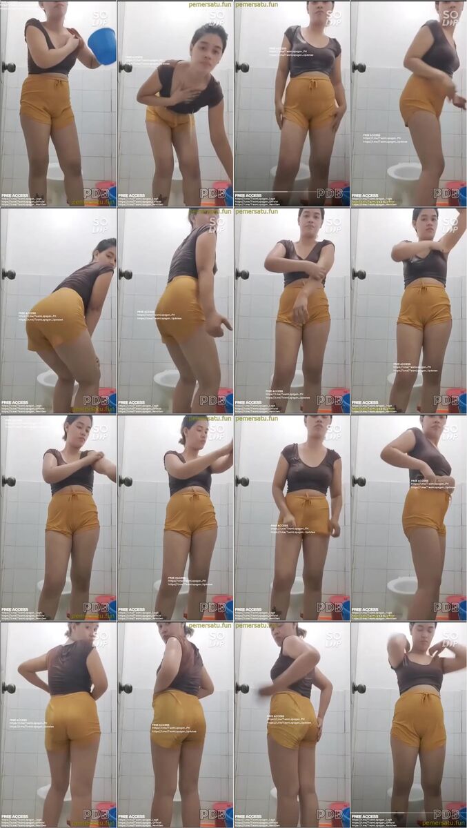 abg kurus imut 18yo di kamar mandi