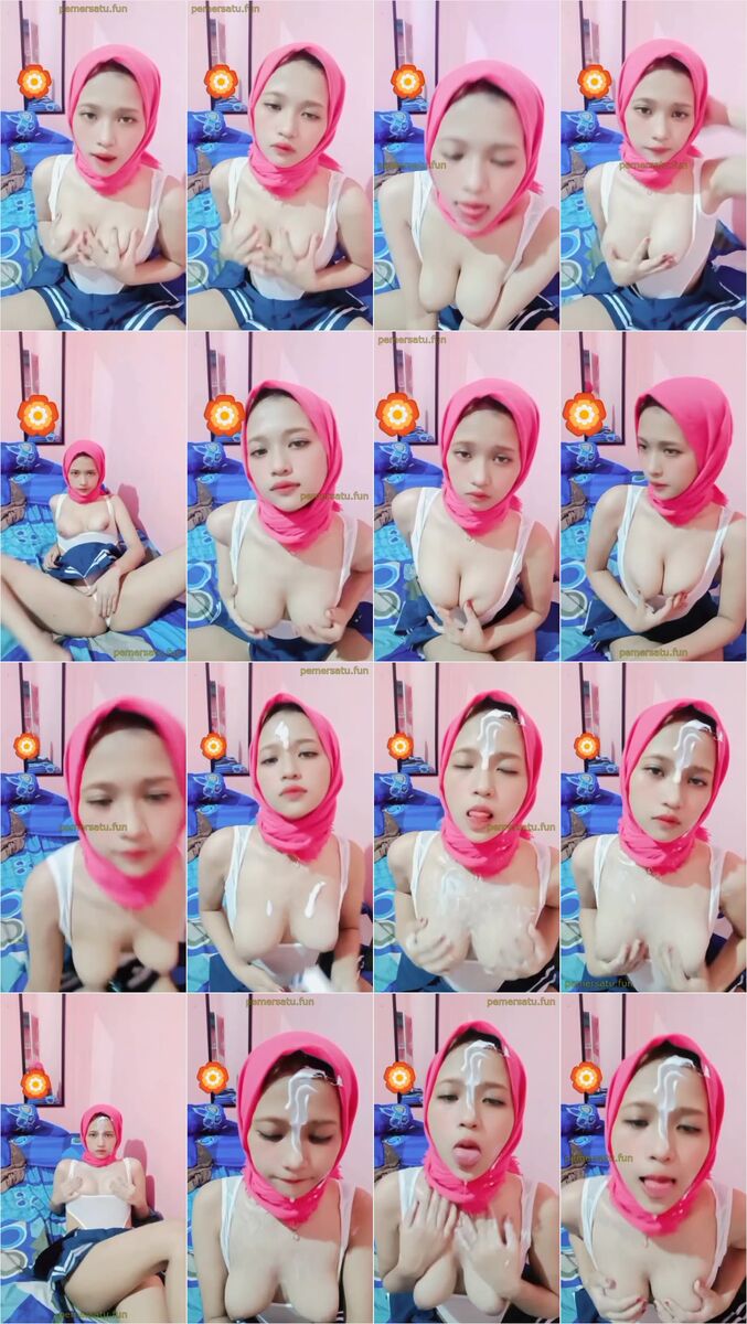 miss sherly hijab cakep sange pakai lotion