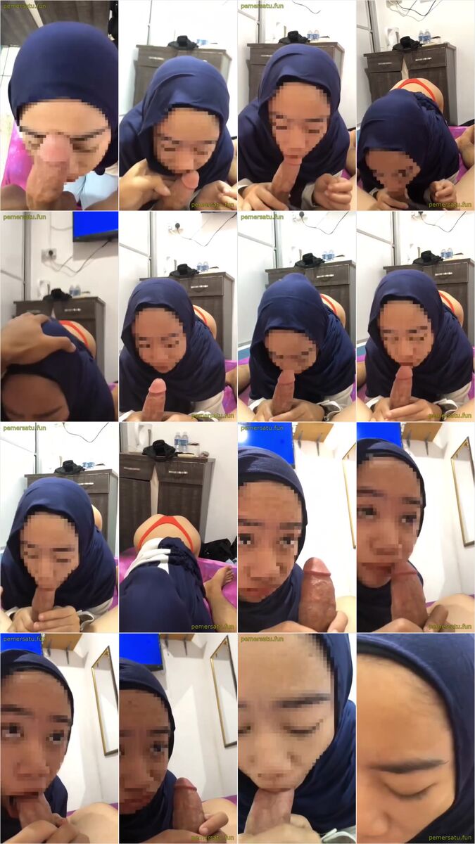 jilbab sepong kontol gede ga muat di mulutnya