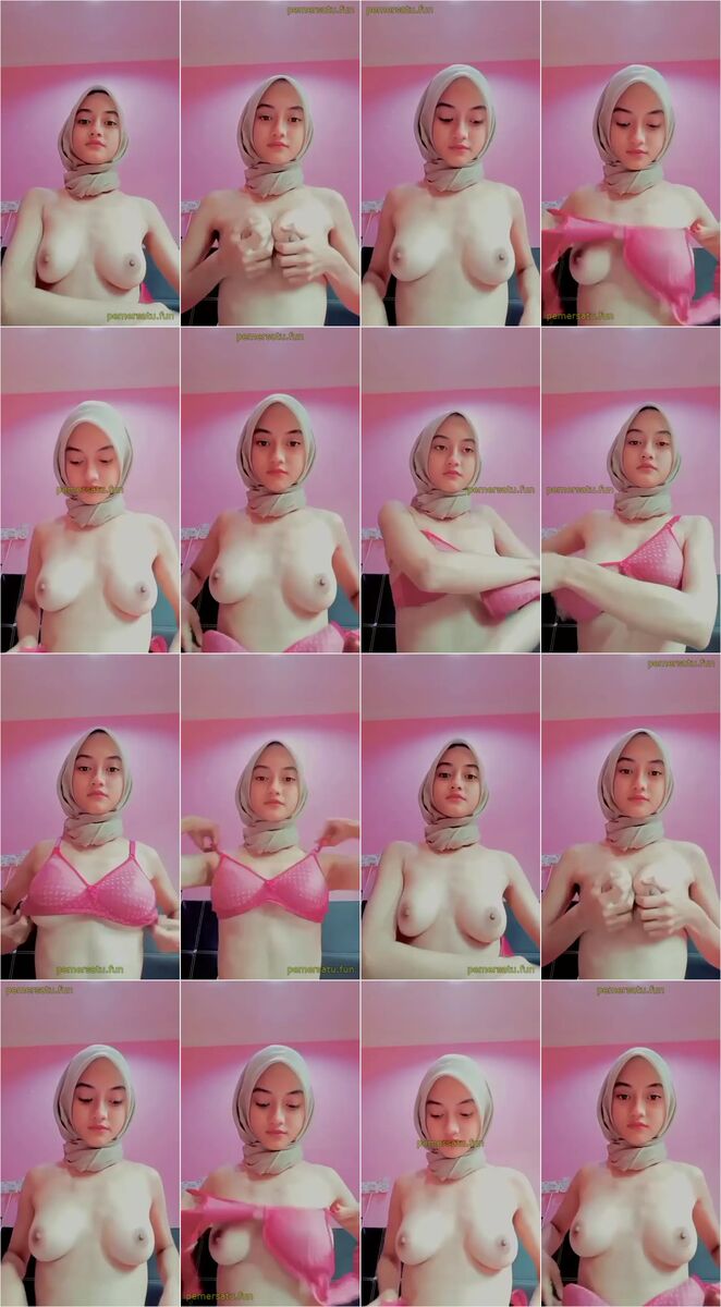 hijab cakep mainin tetek