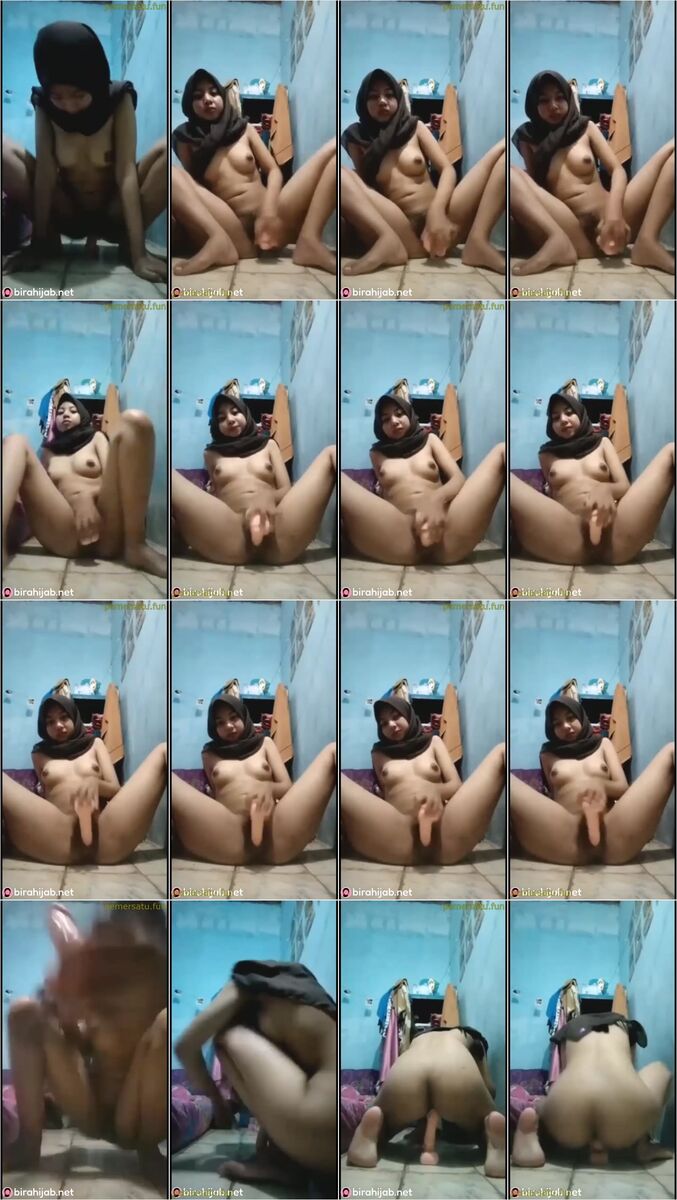 SMA Jilbab Perawan Mainan Dildo di Kamar