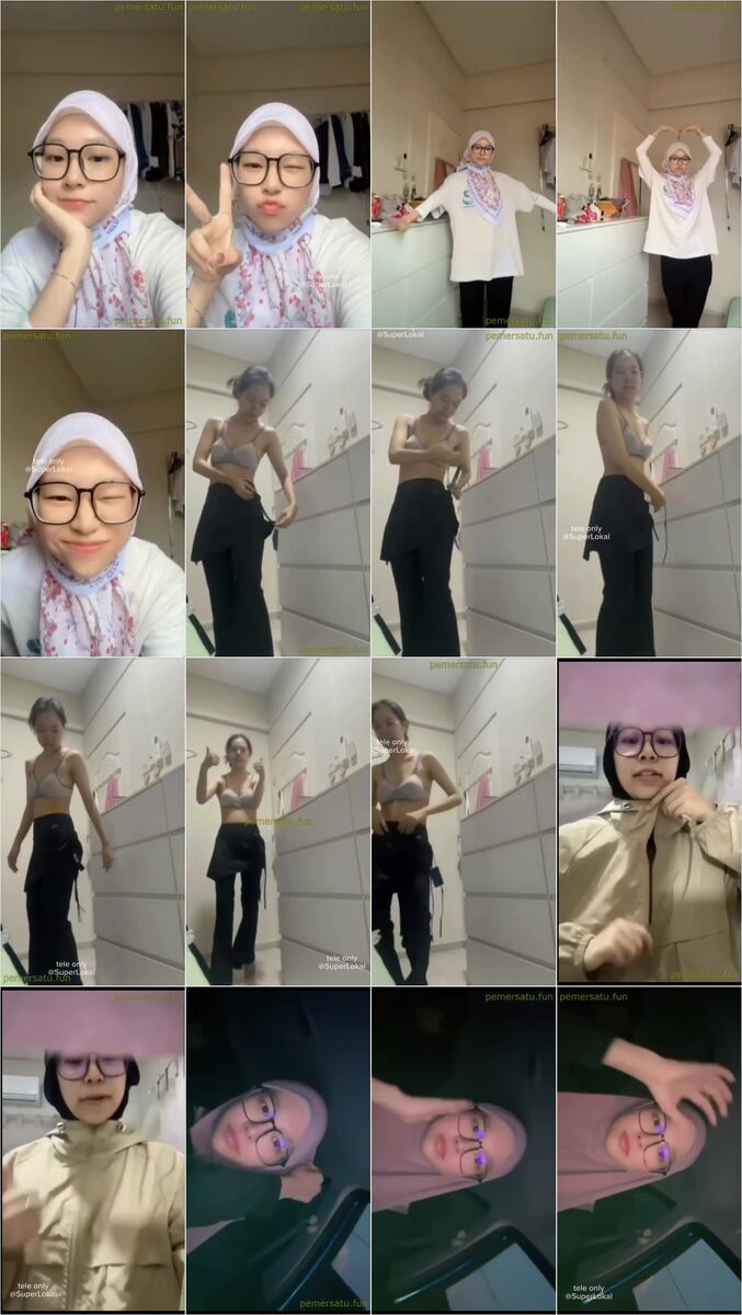 nurin mulus pakai hijab kacamata di wc