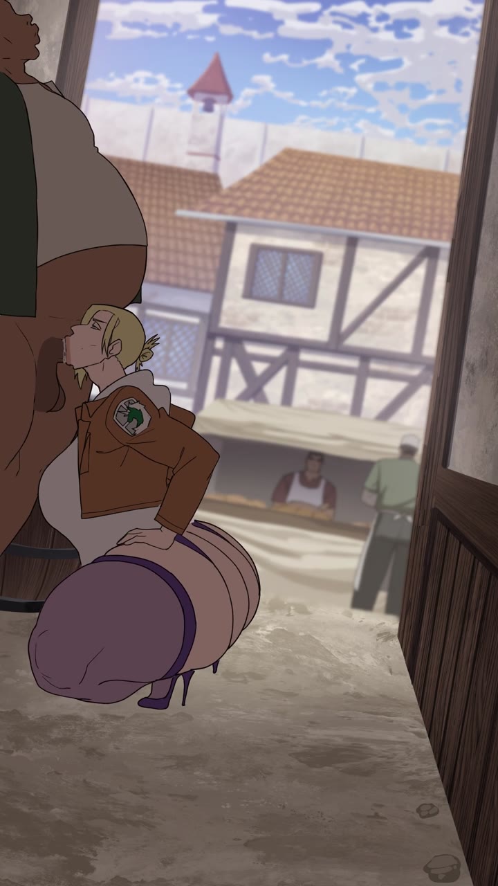 Attack on Titan: Annie fucks Fat Bastard to relieve stress
