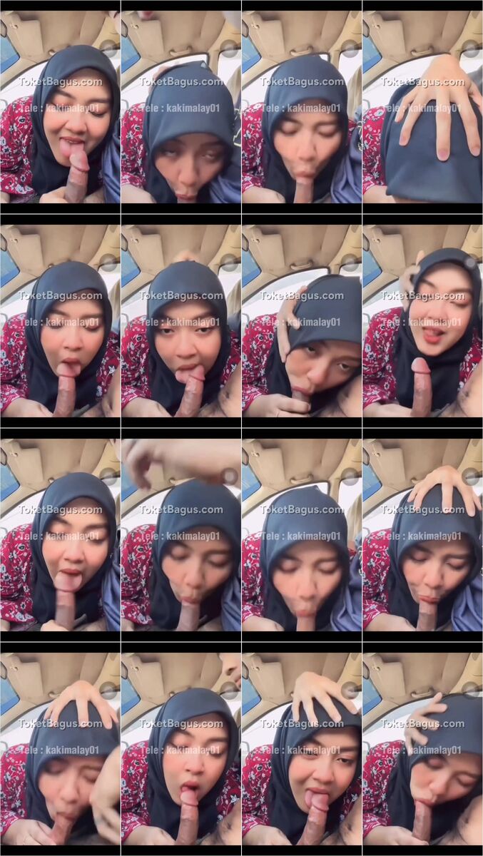 Jilbab baju merah motif bunga udah pengalaman bngt isep batang