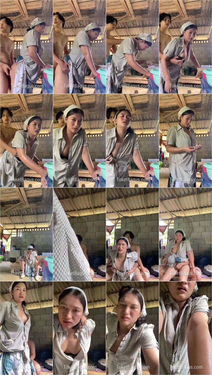 Ibu tiri vs anak tiri main belakang di dapur part2