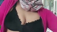 Kajol Hijab Baju Pink Live Colmek (4)