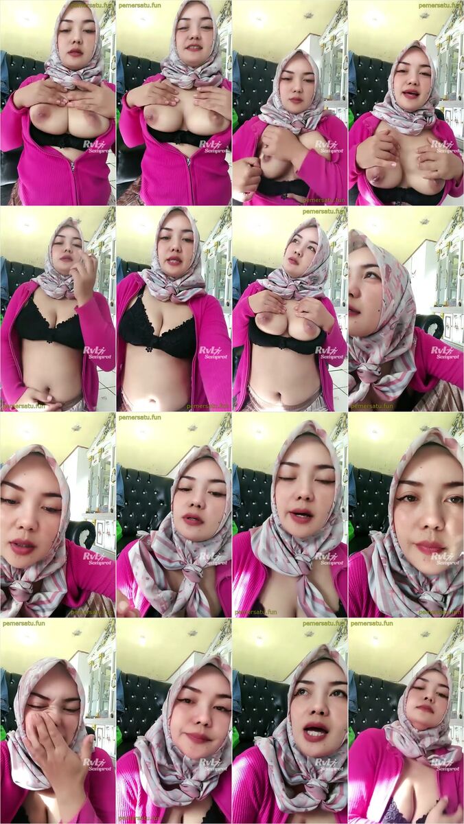 kajol hijab baju pink live colmek (4)